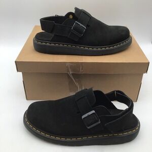 Dr. Martens Jorge II Clog Black Suede Slingback Sandals Mens Size 11 NEW